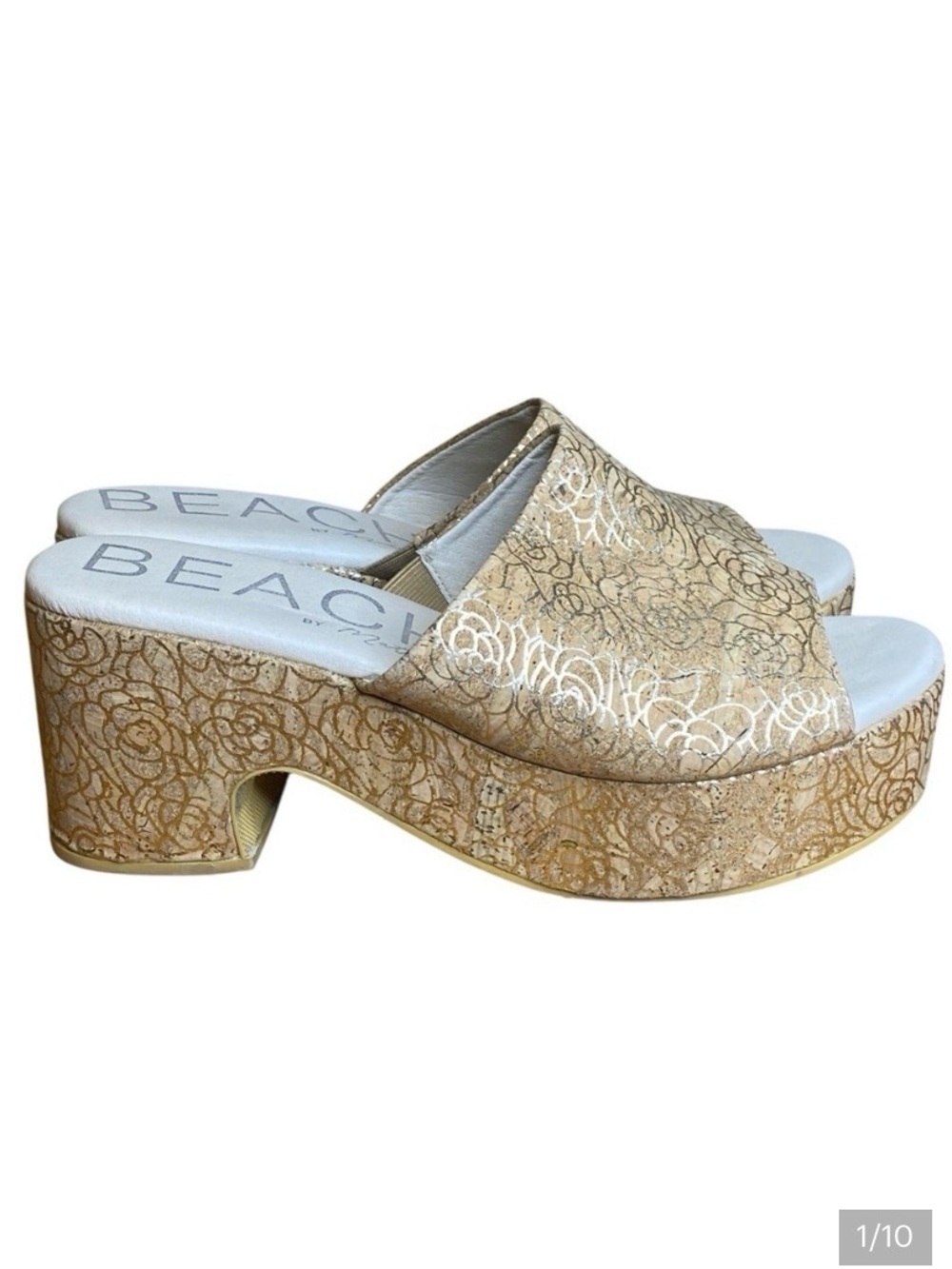 BEACH by Matisse Womens Terry Block Platform Casual Sandals Women’s Size 10